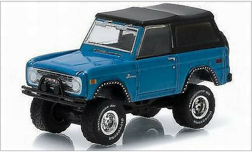 Ford Bronco Wagon 1/64 Greenlight metallicoo blu 1975 modellini auto