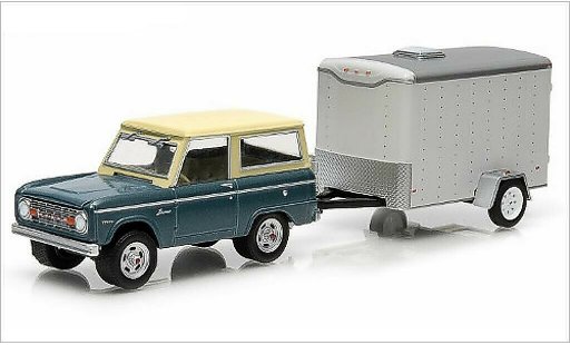 Ford Bronco Wagon 1/64 Greenlight mit 1-Achs-furgonehanger 1967 modellini auto