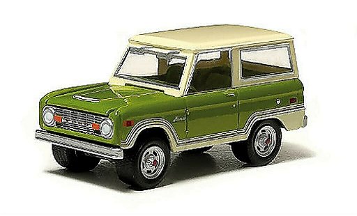 Ford Bronco Wagon 1/64 Greenlight Ranger verde/beige 1974 modellini auto