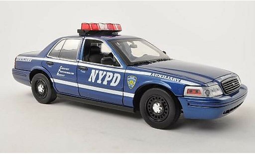 Ford Crown Police Interceptor 1/18 Greenlight Victoria NYPD Auxiliary Polizia (USA) 2001 modellini auto