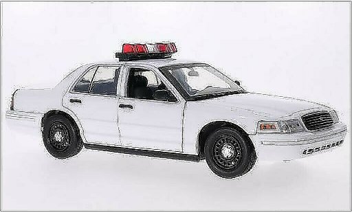 Ford Crown Police Interceptor 1/18 Greenlight Victoria bianco 2001 modellini auto