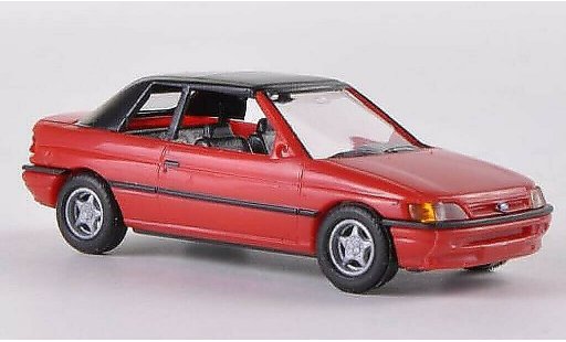 Ford Escort Berline 1/87 Busch Cabrio chiuso rosso 1991 modellini auto