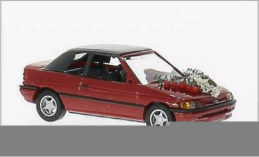 Ford Escort MK1 1/87 Busch Cabrio metallicoo rosso modellini auto