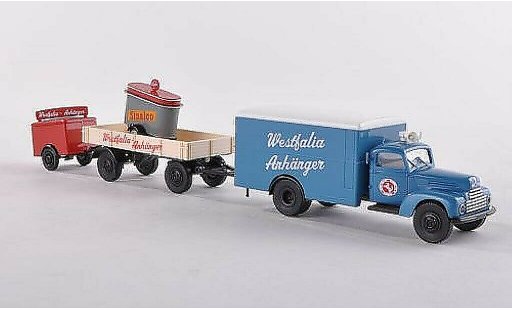 Ford FK FK 3500 1/87 Brekina Werbezug con zwei Anhanger Westfalia Anhanger modellini auto