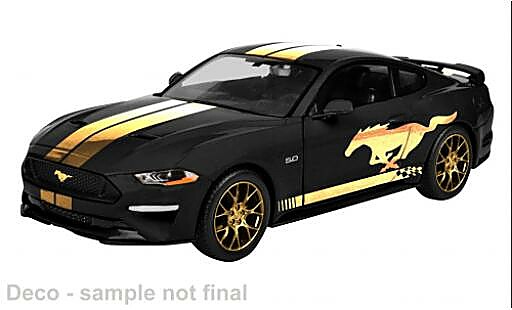 Modellini auto Ford Mustang GT schwarz/gold 2018 1/24 Motormax