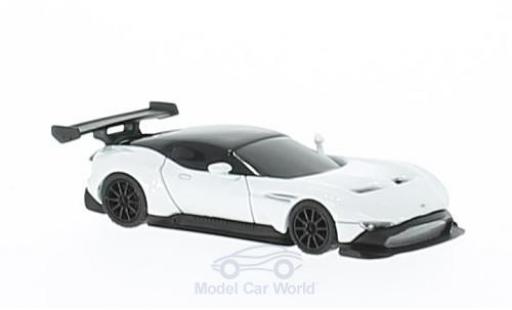 Aston Martin Vulcan 1/87 FrontiArt bianco Fahrzeug auf Podest verklebt modellino in miniatura