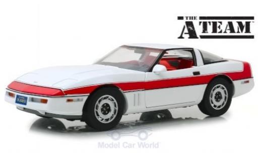 Chevrolet Corvette 1/18 Greenlight C4 bianco/rosso The A-Team 1984 modellino in miniatura