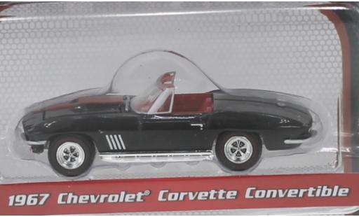Chevrolet Corvette 1/64 Greenlight Convertibile nero/rosso 1967 modellino in miniatura