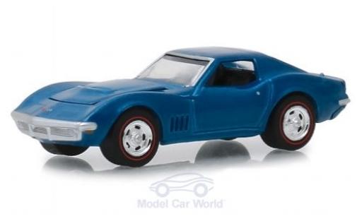 Chevrolet Corvette C3 1/64 Greenlight L 88 metallico blu 1968 modellino in miniatura