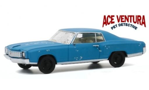 Chevrolet Monte Carlo 1/43 Greenlight matt-blu Ace Ventura - Pet Detective 1972 avec traces d modellino in miniatura