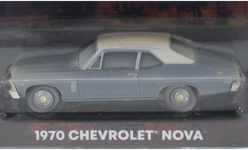 Chevrolet Nova 1/64 Greenlight metallico blu/matt-bianco Beverly Hills Cop 1970 modellino in miniatura