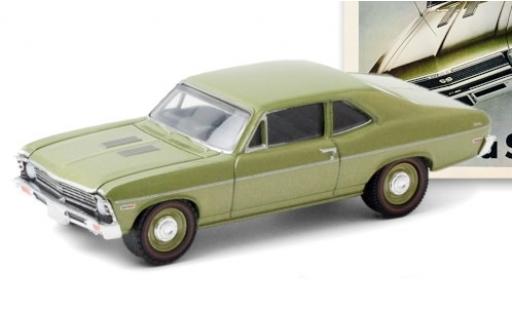 Chevrolet Nova 1/64 Greenlight SS metallico verde 1968 modellino in miniatura