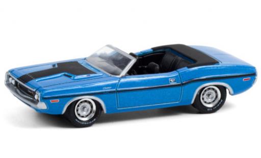 Dodge Challenger 1/64 Greenlight R/T HEMI Convertibile metallico blu/matt-nero 1970 modellino in miniatura