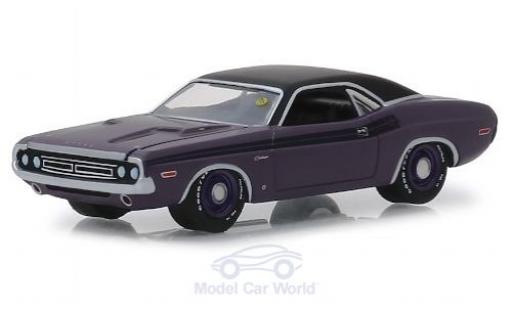 Dodge Challenger 1/64 Greenlight R/T Hemi metallico porpora/nero 1971 modellino in miniatura