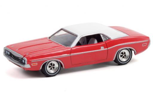 Dodge Challenger 1/64 Greenlight rosso/bianco 1970 modellino in miniatura