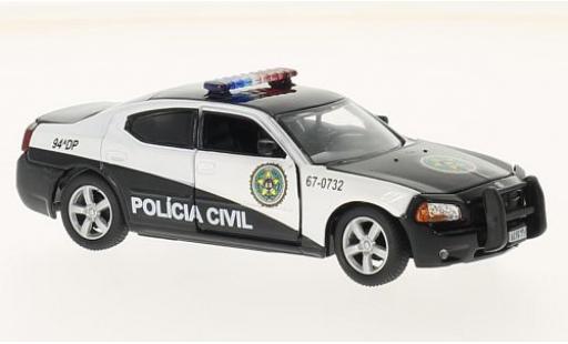 Dodge Charger 1/43 Greenlight nero/bianco Fast Five 2011 Rio Police Policia Civil modellino in miniatura