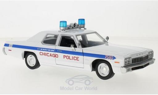 Dodge Monaco 1/24 Greenlight bianco/blu Blues Brossohers Chicago Police 1975 modellino in miniatura
