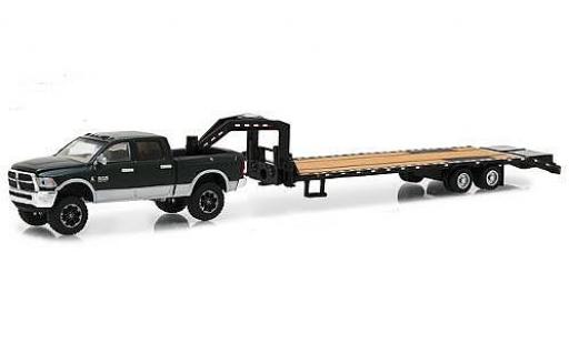 Dodge RAM 1/64 Greenlight Ram 2500 metallico verde/grigio 2017 avec Schwanenhals-remorque modellino in miniatura