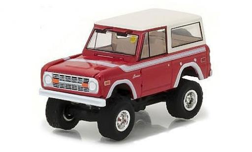 Ford Bronco 1/64 Greenlight rosso/bianco 1975 modellino in miniatura