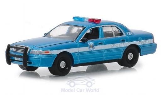 Ford Crown 1/64 Greenlight Victoria blu Seattle Police 2010 modellino in miniatura
