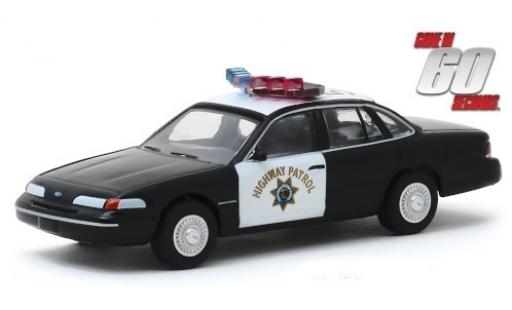Ford Crown 1/64 Greenlight Victoria Police Interceptor California Highway Patrol 1992 Gone in 60 Seconds modellino in miniatura