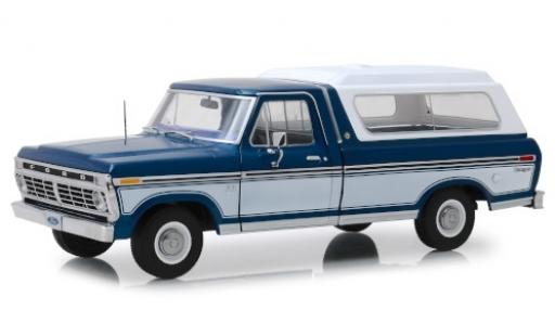 Ford F-1 1/18 Greenlight 00 metallico blu/bianco 1975 avec détachable Ladeabdeckung modellino in miniatura