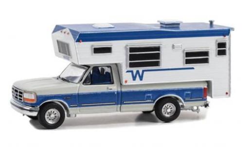 Ford F-250 1/64 Greenlight grau/blau 1992 1:64 modellino in miniatura