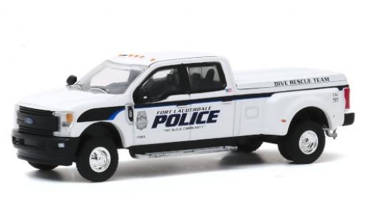 Ford F-350 1/64 Greenlight Lariat Fort Lauderdale Police 2019 Dive Rescue Team modellino in miniatura