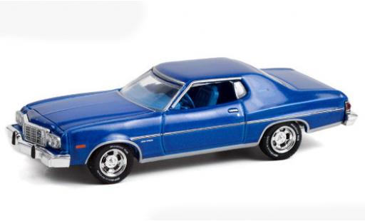 Ford Gran Torino 1/64 Greenlight metallico blu 1974 modellino in miniatura