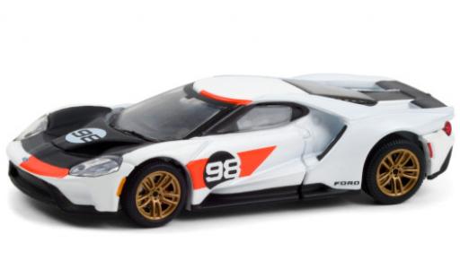 Ford GT 1/43 Greenlight bianco/Dekor 2021 No.98 modellino in miniatura