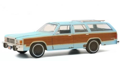 Ford LTD 1/18 Greenlight Country Squire blu/Dekor Terminator 2 - Judgment Day 1979 avec Witterungsspuren modellino in miniatura