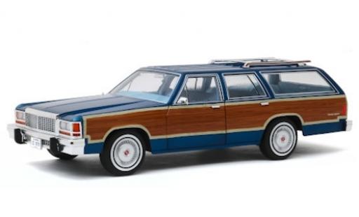 Ford LTD 1/18 Greenlight Country Squire metallico blu/Holzoptik 1979 Artisan Collection modellino in miniatura