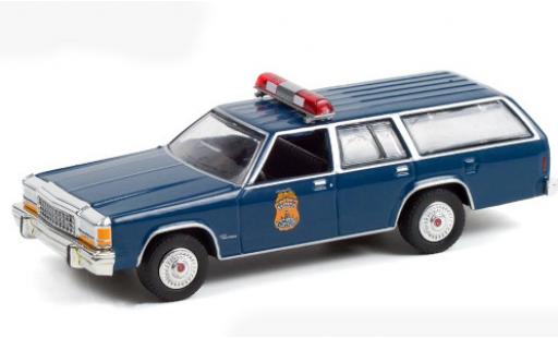 Ford LTD 1/64 Greenlight Crown Victoria Wagon blu/Dekor Indianapolis Police Department 1984 modellino in miniatura