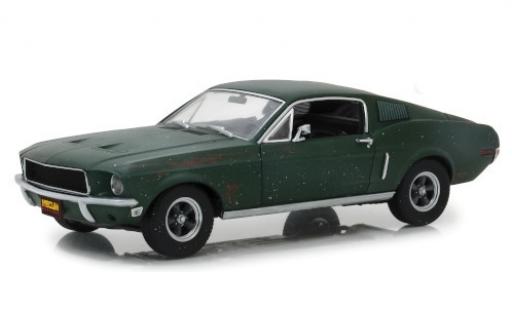 Ford Mustang 1/18 Greenlight GT Fastback metallico verde Bullitt 1968 unrestauriert mit Stickerbogen modellino in miniatura