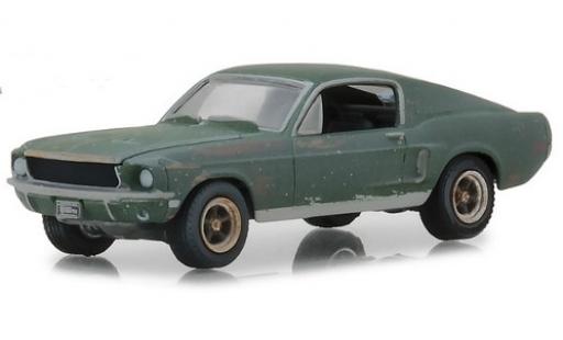Ford Mustang GT 1/18 Greenlight GT Fastback unrestored verde Film Bullitt 1968 Steve McQueen modellino in miniatura