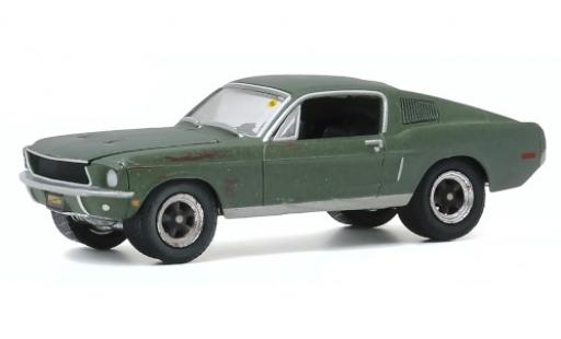 Ford Mustang 1/64 Greenlight GT metallico verde 1968 avec Witterungsspuren modellino in miniatura