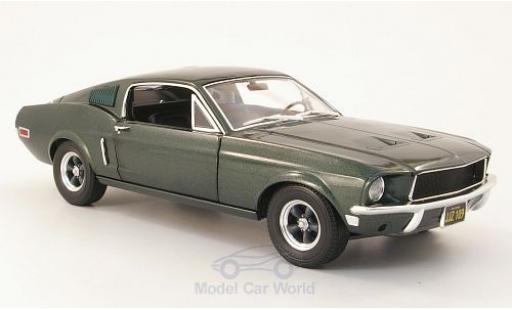 Ford Mustang 1/18 Greenlight GT metallico verde Bullitt 1968 modellino in miniatura