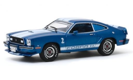Ford Mustang 1/43 Greenlight II Cobra II metallico blu/bianco 1976 modellino in miniatura