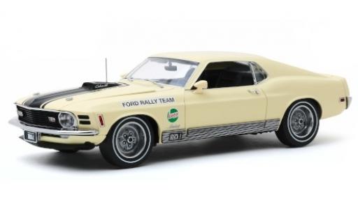 Ford Mustang 1/18 Greenlight Mach 1 428 beige/matt-nero Rally Team Castrol SCCA Manufacturers Road Rally 1970 modellino in miniatura