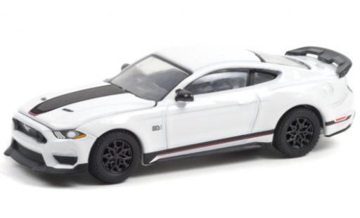 Ford Mustang 1/64 Greenlight Mach 1 bianco/Dekor 2021 No.145 modellino in miniatura