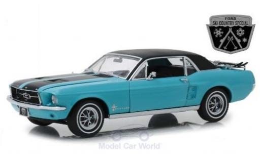Ford Mustang 1/18 Greenlight Ski Country Special türkis/nero 1967 modellino in miniatura