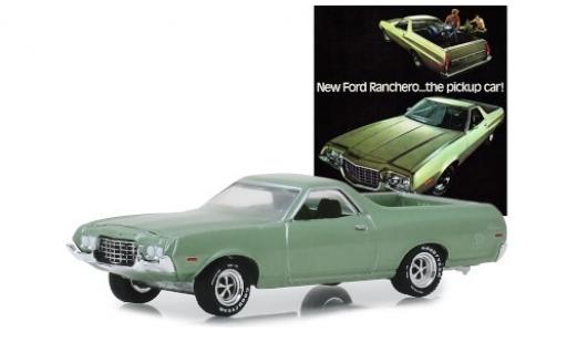 Ford Ranchero 1/64 Greenlight metallico verde 1972 modellino in miniatura