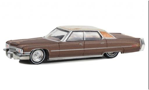 Cadillac Sedan 1/64 Greenlight DeVille metallise braun/bianco 1973 modellino in miniatura