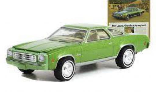 Chevrolet Chevelle 1/64 Greenlight Laguna Collonade Hardtop Coupe metallise verde 1973 modellino in miniatura