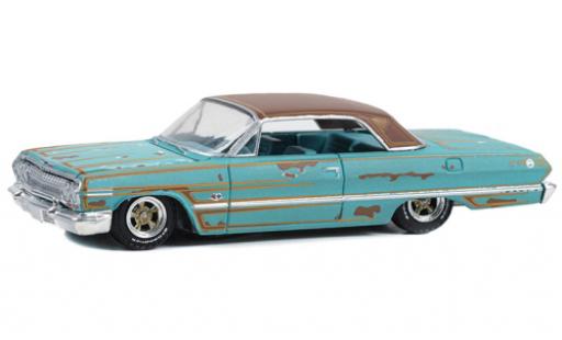 Chevrolet Impala 1/64 Greenlight la chaux/brun 1963 modellino in miniatura