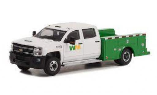 Chevrolet Silverado 1/64 Greenlight 3500HD Dually WM - Waste Management 2018 modellino in miniatura