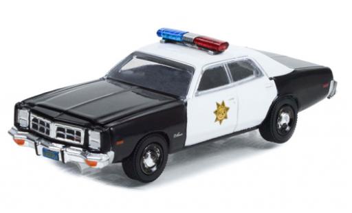 Dodge Monaco 1/64 Greenlight nero/bianco Fall Guy Stuntman Association 1977 modellino in miniatura