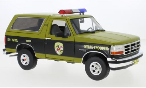 Ford Bronco 1/18 Greenlight Maryland State Police 1996 modellino in miniatura