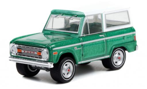 Ford Bronco 1/64 Greenlight metallise verde/bianco 1977 modellino in miniatura