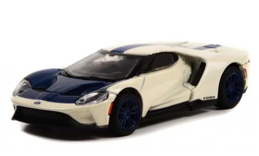 Ford GT 1/64 Greenlight Heritage Edition bianco/blu 2022 modellino in miniatura